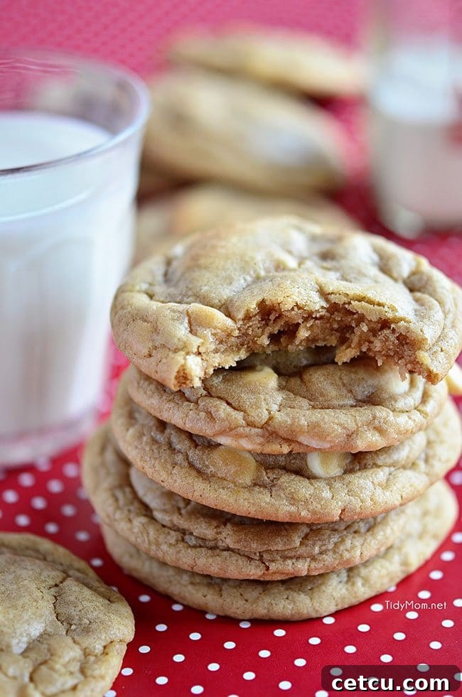 A charming stack of sugar doodle cookies presented against a vibrant red polka dot background.