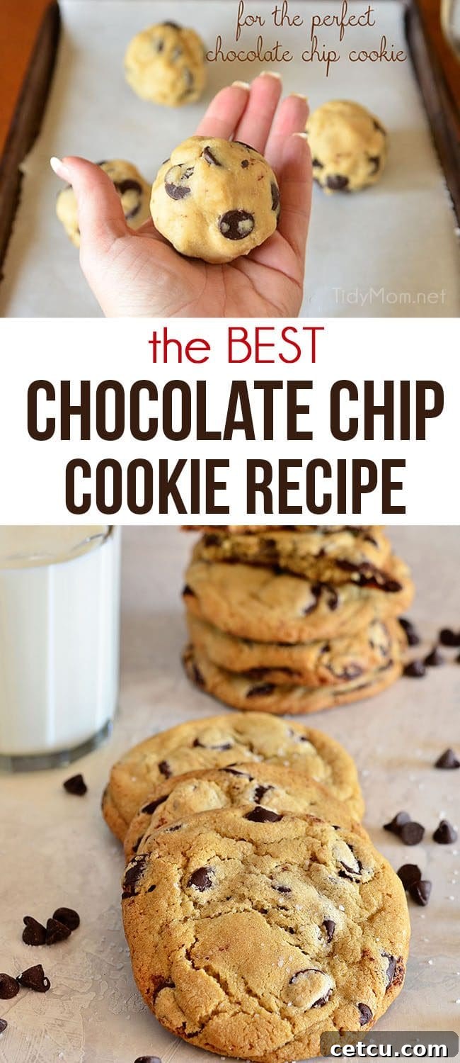 A collage of mouth-watering chocolate chip cookies, stacked and in various arrangements, highlighting their perfect texture and generous chocolate chunks.