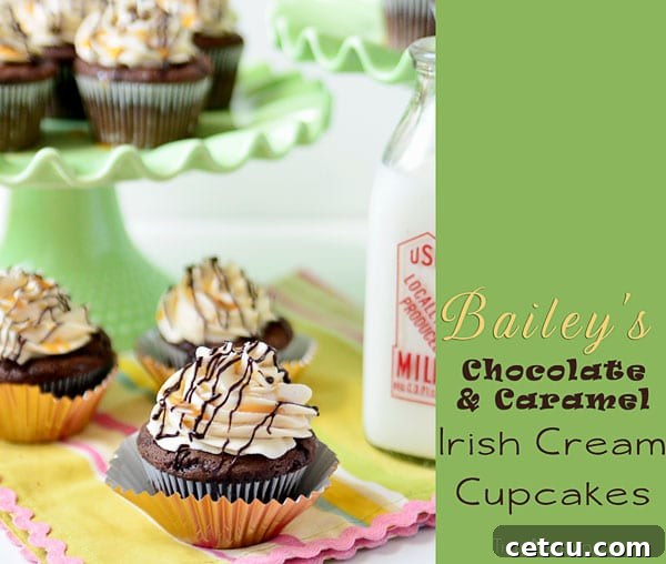 Beautifully frosted Baileys Irish Cream Cupcakes ready to be enjoyed.