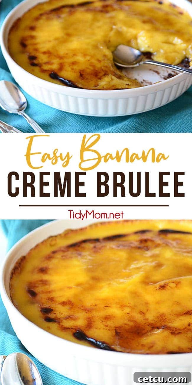 Pinterest collage of banana creme brulee