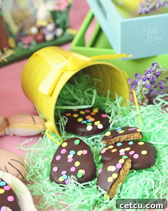 Finished homemade peanut butter eggs, presented beautifully by TidyMom