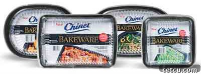 Collection of various Chinet Bakeware pans in different sizes and shapes, showcasing versatility