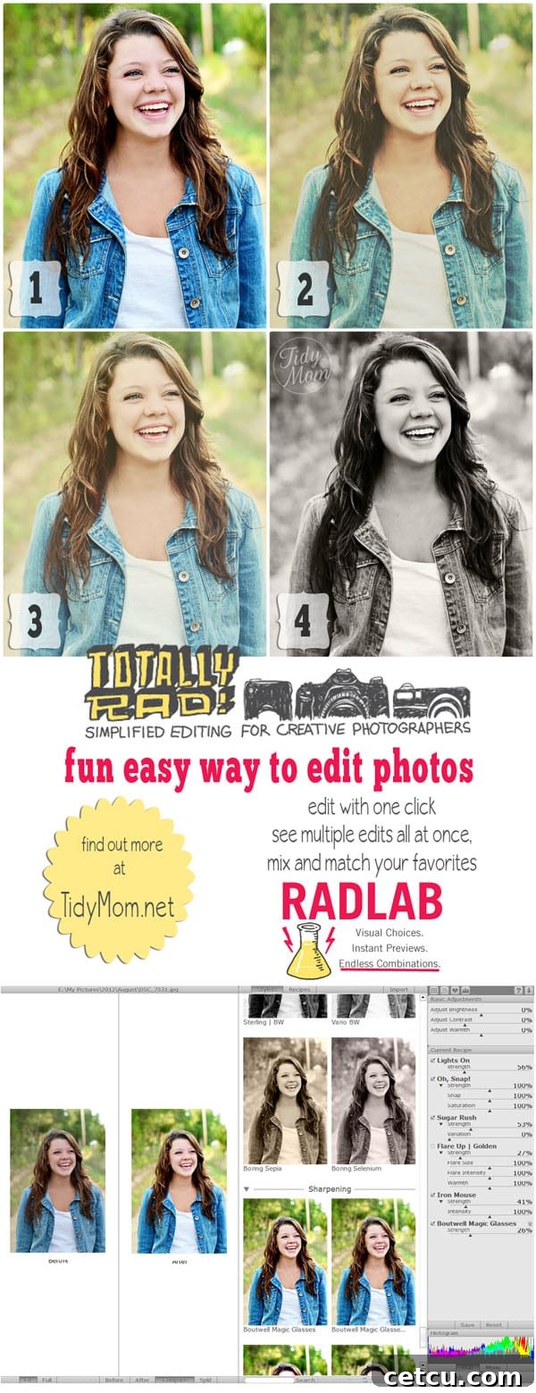 How to easily edit photos with Rad Lab at TidyMom.net