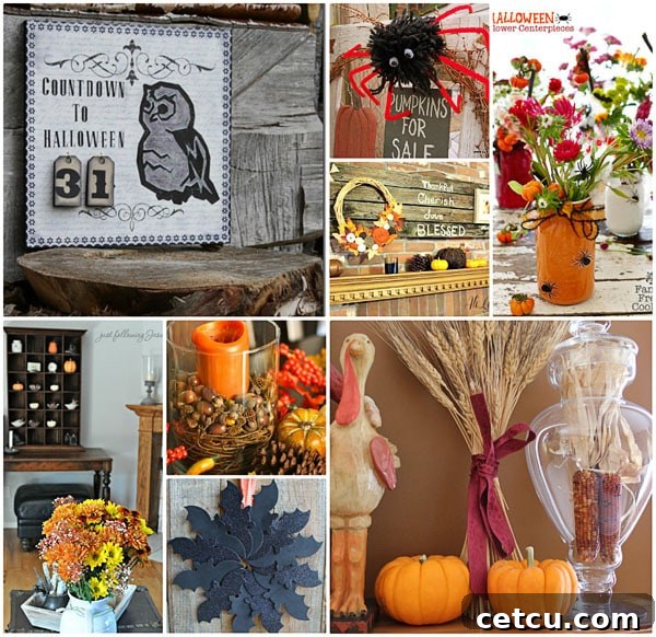 Curated collection of Fall decorating and Halloween craft ideas for a festive home