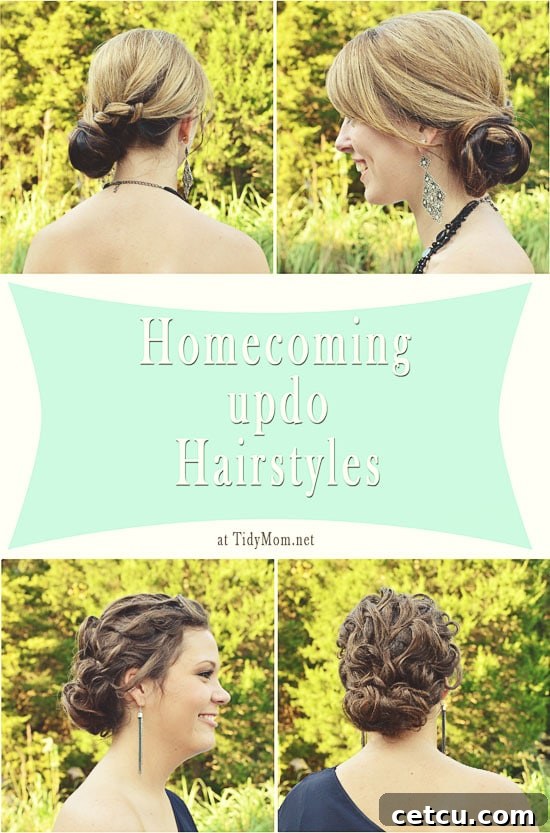 Beautiful Homecoming Updo Hairstyles styled by a talented hair professional