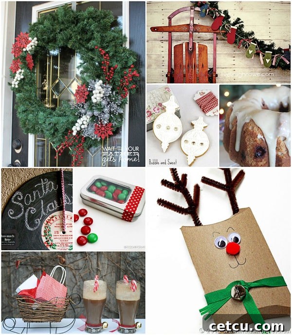 Christmas Ideas for wreaths, garlands, holiday baking, cookies, and unique gift holders.