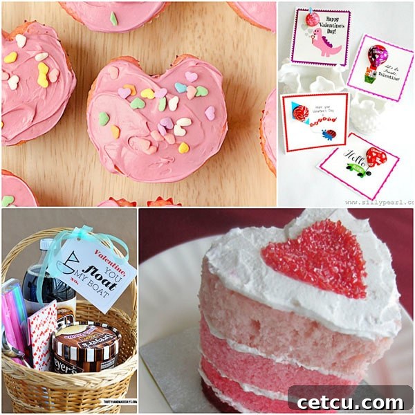 Assortment of unique Valentine's Day gift ideas and printable crafts