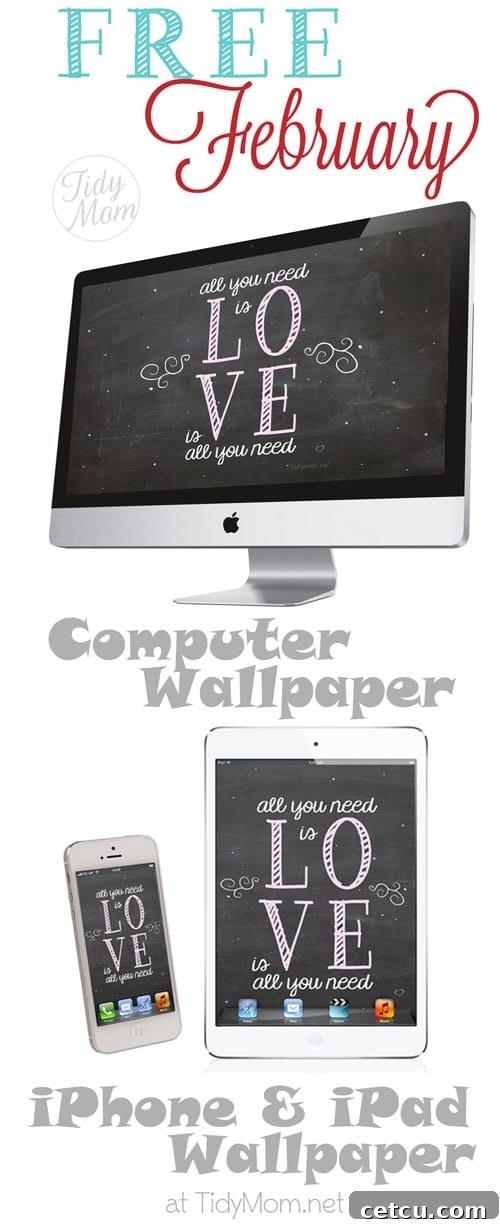 February Blackboard Background - Love is All You Need Wallpaper