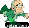 Cheerful leprechaun waving