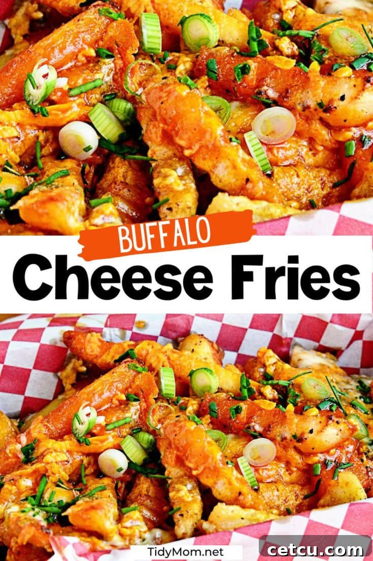 Pinterest Pin for Buffalo Cheese Fries