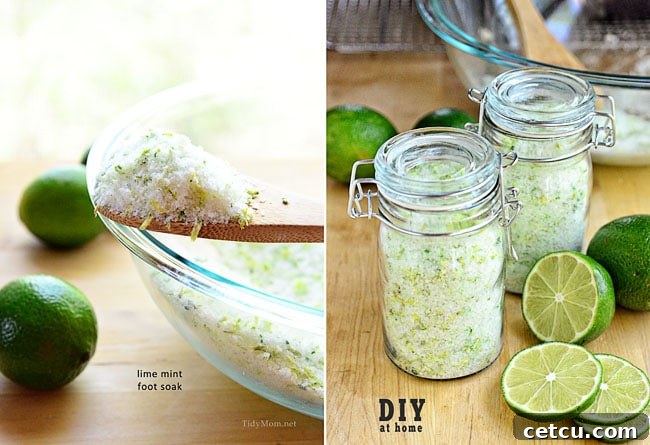DIY Lime Mint Foot Soak for Relaxed Summer Feet