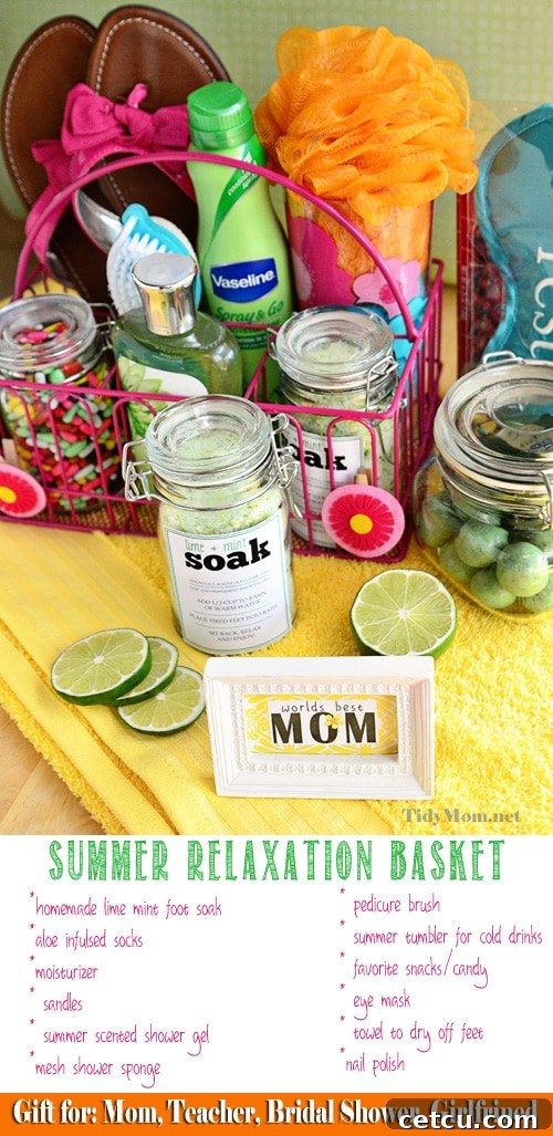 Mother's Day Summer Relaxation Basket with Foot Care Essentials