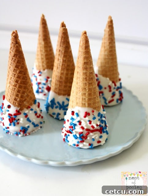 Delicious Patriotic Cones for a festive treat