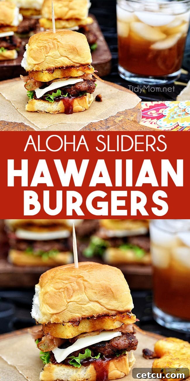 Hawaiian burger aloha photo collage