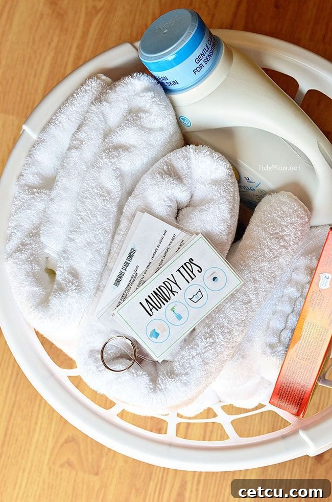 Laundry Tips and Cheat Sheets using Scotch Self-Seal Laminating pouches. Free printable at TidyMom.net