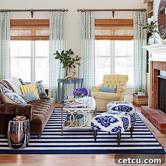 Colorful Family Room - Eclectic interior design inspiration
