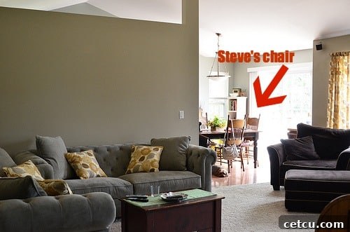 Family room steve chair - TV viewing priority in design