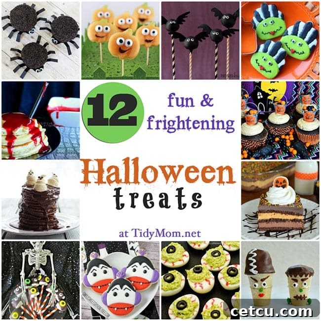 Deliciously Fun & Frightening Halloween Treats for breakfast, parties or trick-or-treats! Get all the spooky details and recipes at TidyMom.net