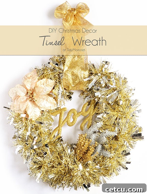 DIY Tinsel Wreath