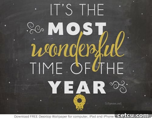 Another view of 'The Most Wonderful Time of the Year' FREE Desktop Wallpaper, perfect for all your devices this December. Download this festive chalkboard background from TidyMom.net