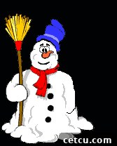 Smiling snowman wearing a hat and scarf