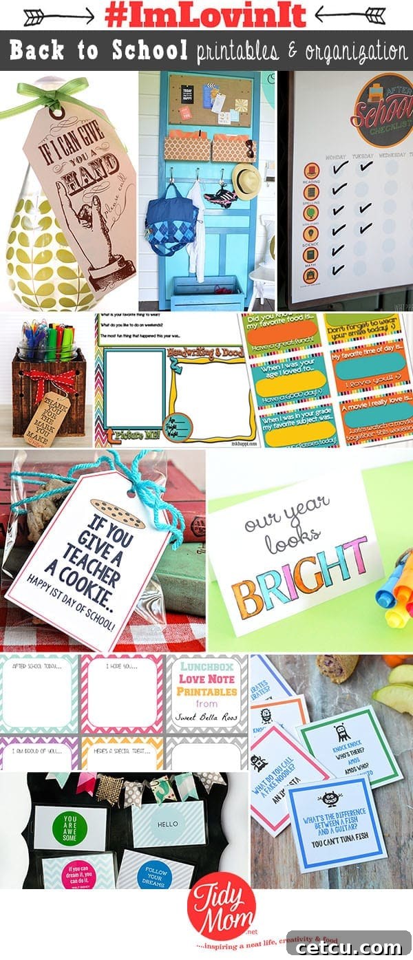 10 Back to School free printables and organization ideas at TidyMom.net