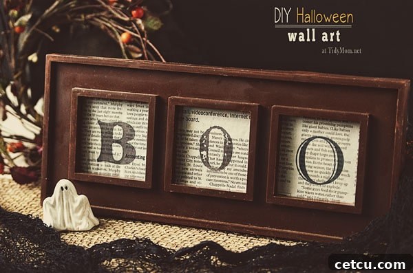 DIY Halloween Wall Art BOO Frame