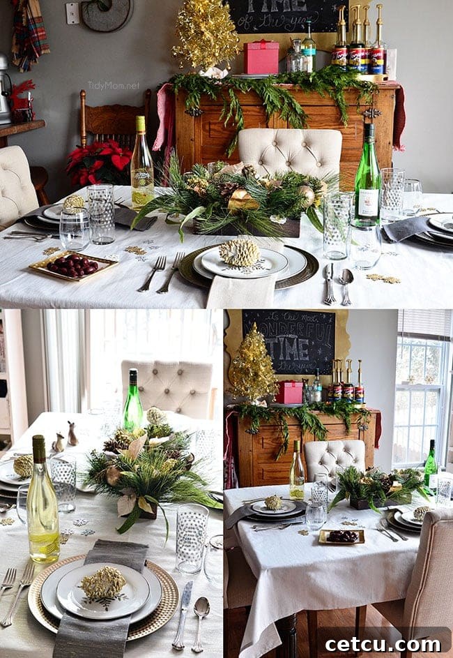 Holiday tablescape at TidyMom.net