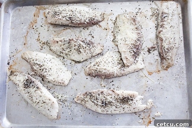 Simple Baked Tilapia recipe with Parmesan and basil
