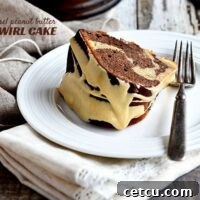 Salted Caramel Peanut Butter Swirl Bundt Cake