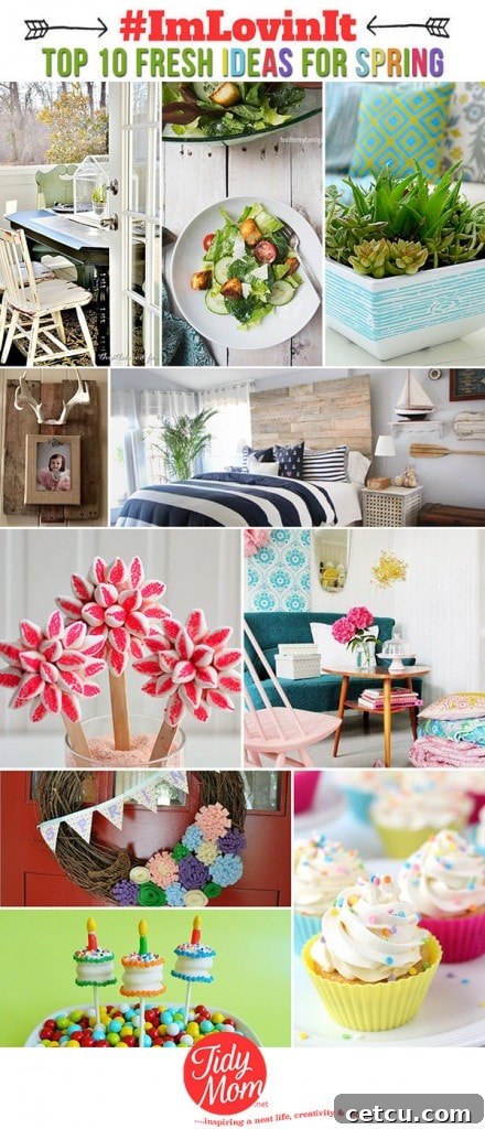 Top 10 Fresh DIY Ideas for SPRING. Recipes, crafts, decor and more at TidyMom.net