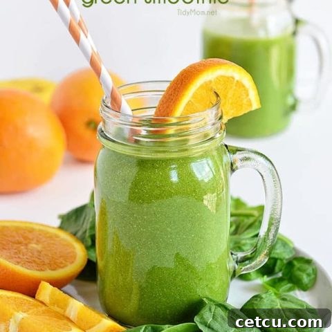 Energy Lift Tropical Green Smoothie recipe at TidyMom.net