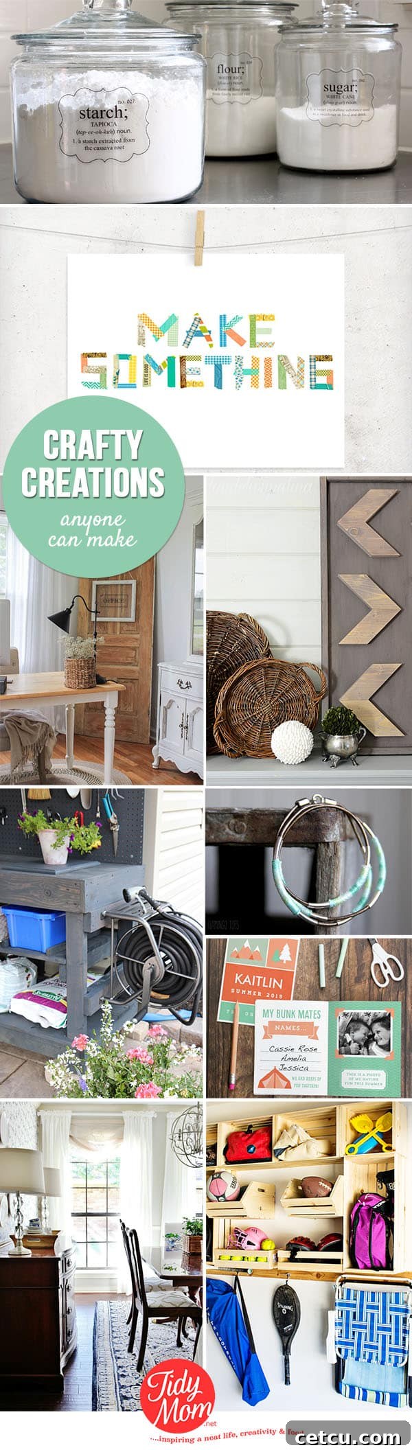 Inspiring crafty creations and DIY projects for your home, linking to tutorials and ideas at TidyMom.net