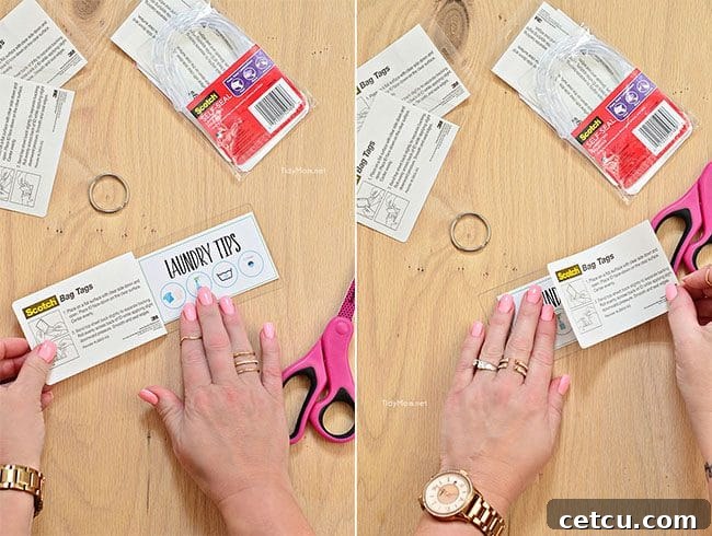 Laundry Tips and Cheat Sheets using Scotch Self-Seal Laminating pouches. Free printable at TidyMom.net