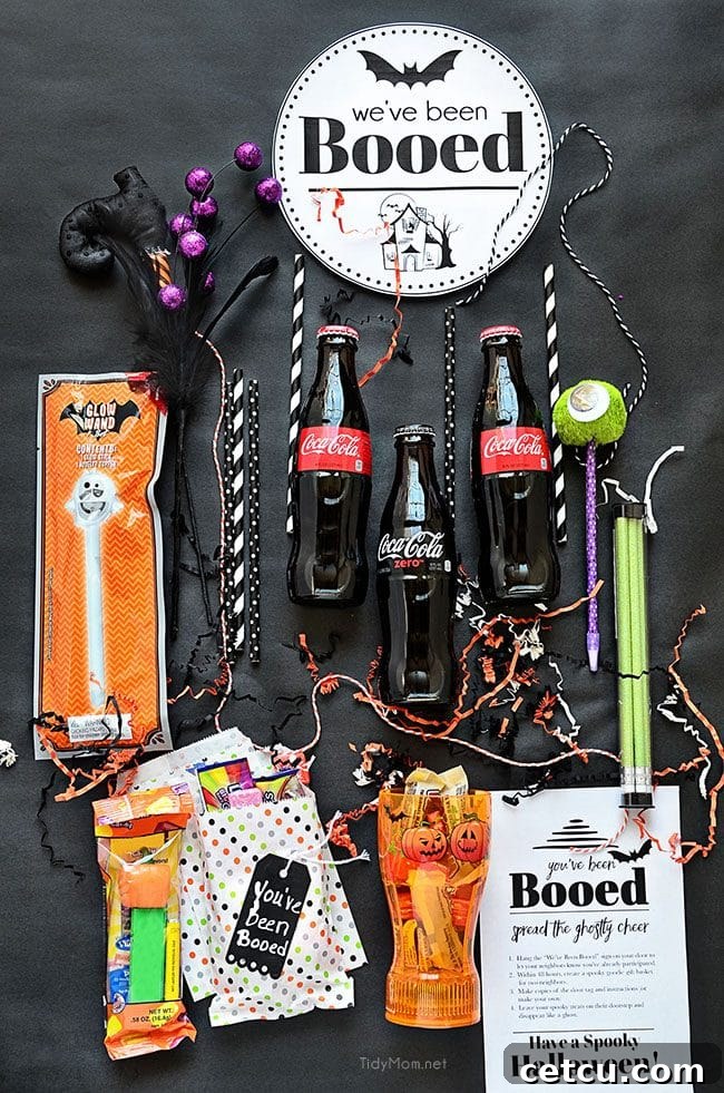 Coca-Cola Halloween Boo Basket with free You’ve been Booed printable at TidyMom.net