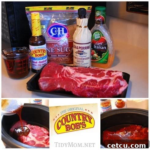 Slow Cooker BBQ Beef with Country Bob's Sauce