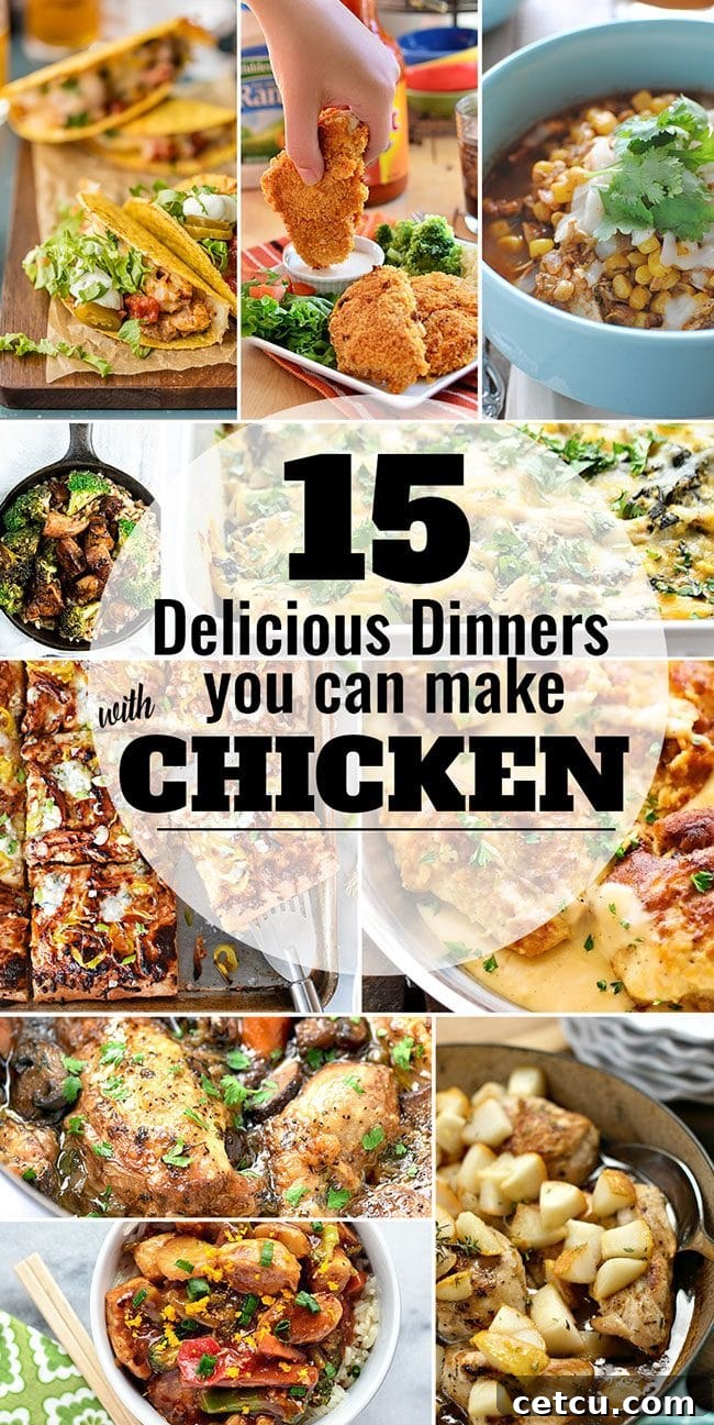 15 Delicious Dinners you can make with Chicken. Easy recipes that will score big at the dinner table.