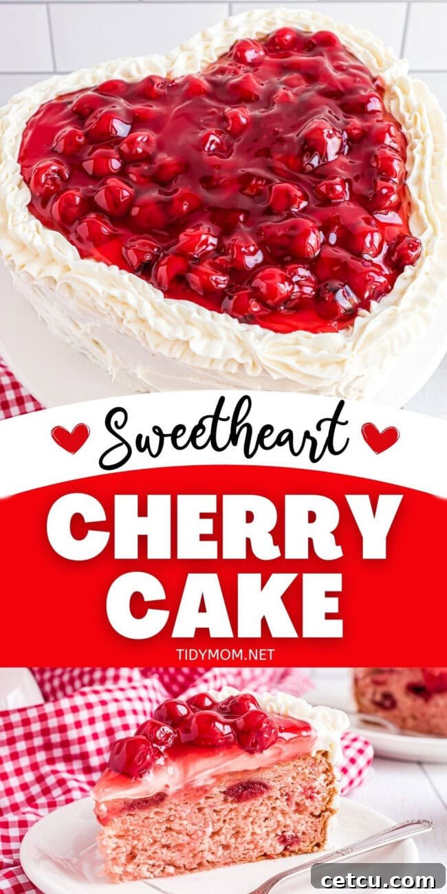 sweetheart Cherry Cake with cherry pie filling