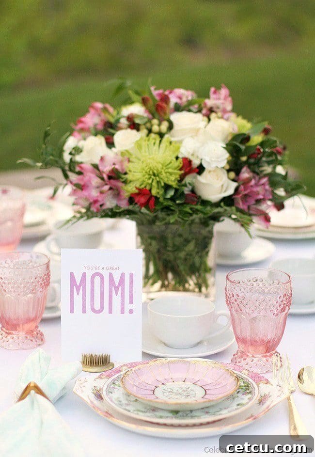 Mother’s Day Brunch Meal Plan recipes, printables and decor at TidyMom.net - Mother's Day Brunch Table 