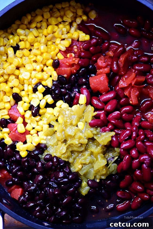 Southwest Black Bean Stuffed Butternut Squash - filling ingredients