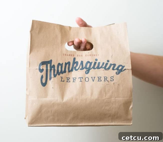 A collection of Free Thanksgiving Leftover Printables from Pizzazzerie, including decorative labels and tags for take-home food.