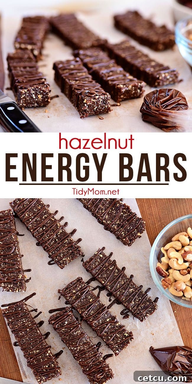 Photo Collage of Homemade Hazelnut Energy Bars HOMEMADE HAZELNUT ENERGY BARS photo collage