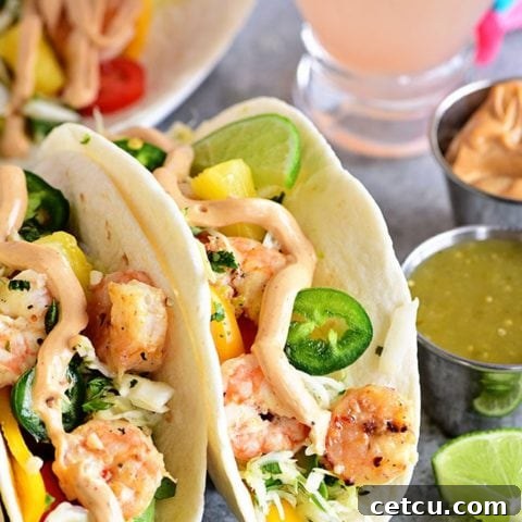 Baja Shrimp Tacos with Pineapple Lime Slaw