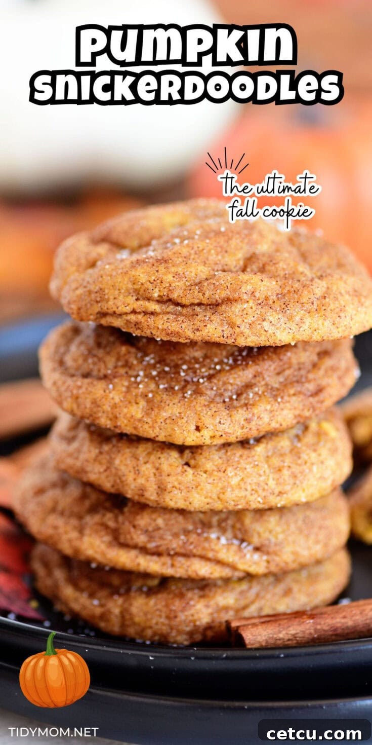 Pumpkin Snickerdoodles on a fall table, perfect for sharing on social media.
