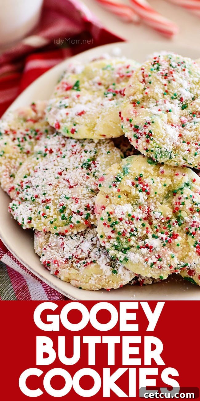 Christmas Gooey Butter Cookies on a plate