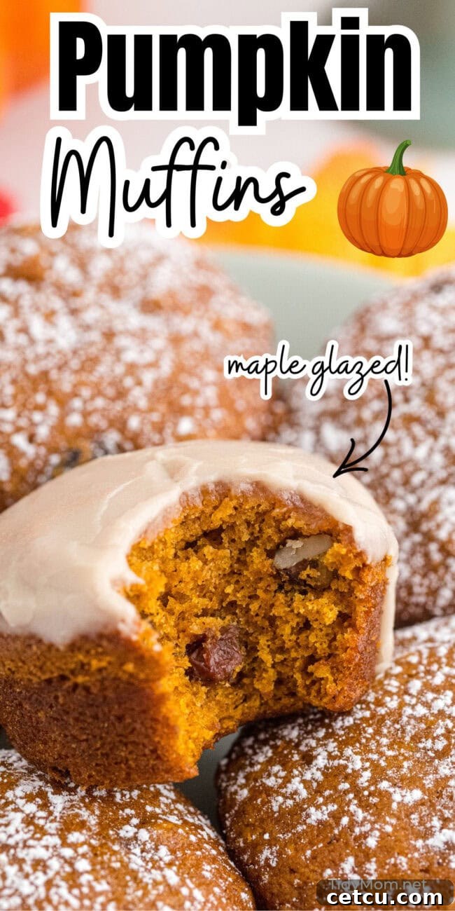 pumpkin muffins with maple glaze and walnuts, a perfect autumnal treat
