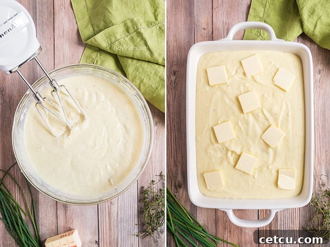 Prep-Ahead Perfection Mashed Potatoes 5 photo collage of how to prepare make ahead mashed potatoes