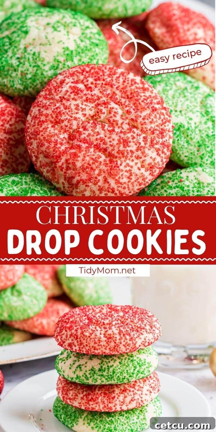 A festive collage of Christmas drop sugar cookies, perfect for sharing on Pinterest.