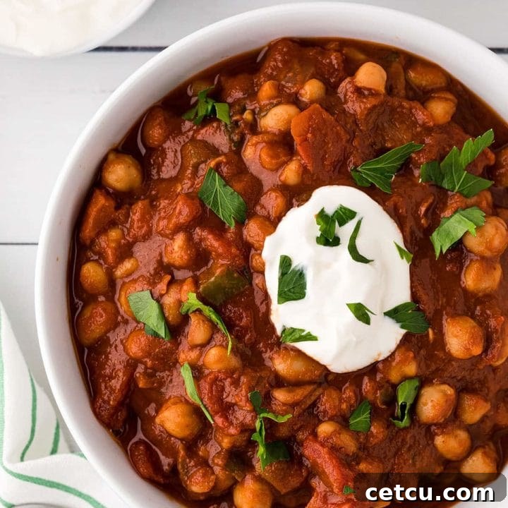 overhead shot of a bowl of chili