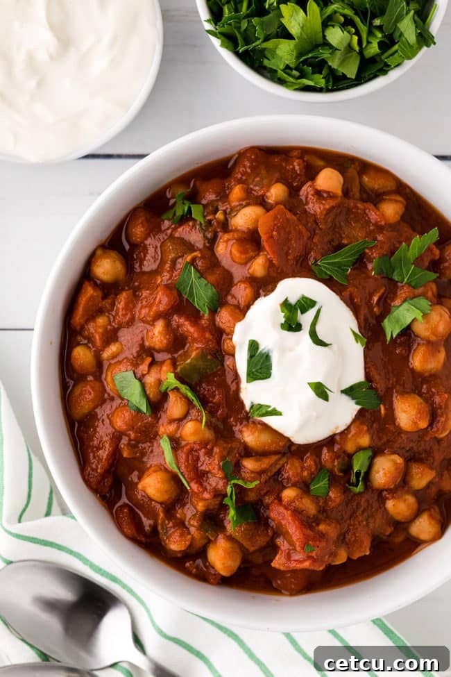 overhead shot of a bowl of chili